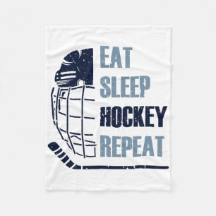 Eet Slaap Hockey Herhaal Grappig Masker Stok IJsho Fleece Deken