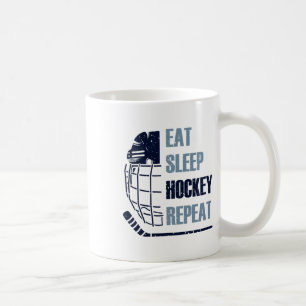 Eet Slaap Hockey Herhaal Grappig Masker Stok IJsho Koffiemok