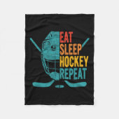 Eet Slaap Hockey Herhaal Hockey Leuk IJshockey Fleece Deken (Voorkant)