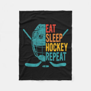 Eet Slaap Hockey Herhaal Hockey Leuk IJshockey Fleece Deken