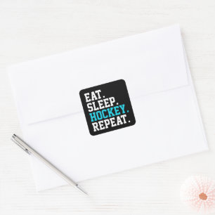 Eet Slaap Hockey Herhaal -Hockeyliefhebbers Vierkante Sticker