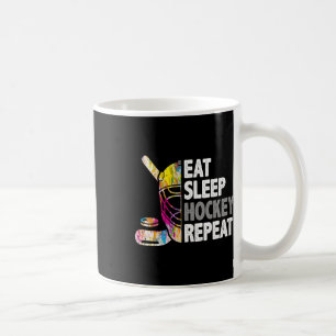Eet Slaap Hockey Herhaal IJshockey Liefhebbers Kin Koffiemok