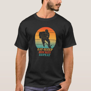 Eet Slaap Hockey Herhaal Ijshockey Speler  T-shirt