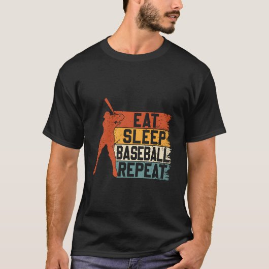 Eet Slaap Honkbal Herhaal Handschoenen Werper Pitc T-shirt (Voorkant)