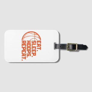 Eet Slaap Hoops Herhaal Basketbal Grappige Citaten Bagagelabel