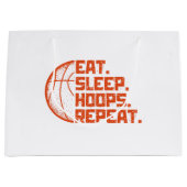Eet Slaap Hoops Herhaal Basketbal Grappige Citaten Groot Cadeauzakje (Voorkant)
