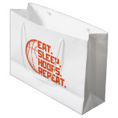 Eet Slaap Hoops Herhaal Basketbal Grappige Citaten Groot Cadeauzakje (Voorkant Gekanteld)