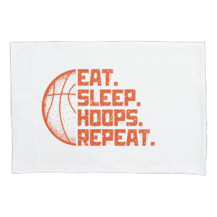 Eet Slaap Hoops Herhaal Basketbal Grappige Citaten Kussensloop