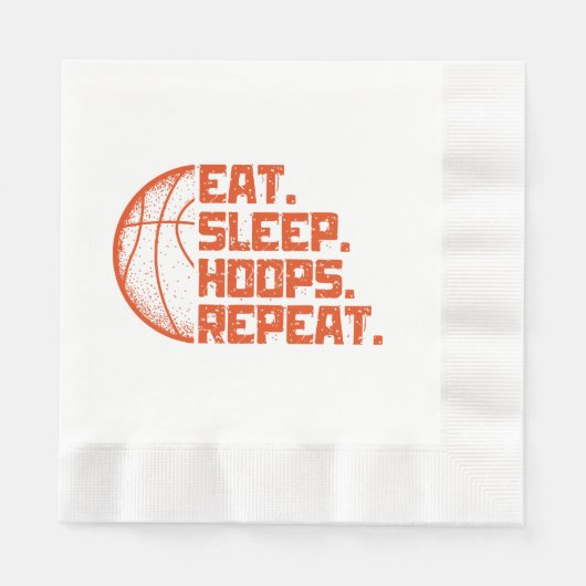 Eet Slaap Hoops Herhaal Basketbal Grappige Citaten Servet (Voorkant)
