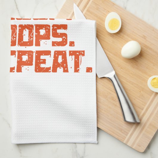 Eet Slaap Hoops Herhaal Basketbal Grappige Citaten Theedoek (Quarter Fold)