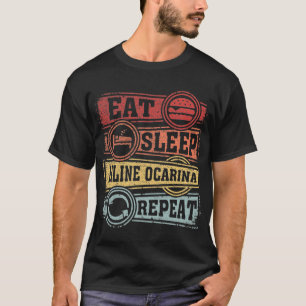 Eet slaap inline ocarina herhalen t-shirt