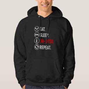 Eet slaap Jiu-Jitsu Herhaal Martial Arts Journey P Hoodie