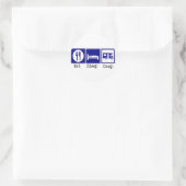 Eet. Slaap, kamp Ronde Sticker (Tas)