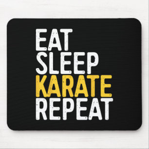 Eet Slaap Karate Herhaal T-shirt Mannen Vrouwen Ki Muismat