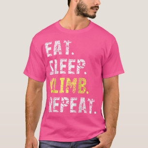 Eet Slaap Klimmen Repea Rock Klimmen Honkbal T-shirt