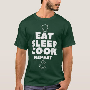 Eet Slaap Kook Herhaal Kook Chef T-shirt
