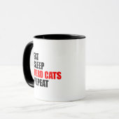 Eet. Slaap. Kuddekatten. Herhaal Mok (Voorkant links)
