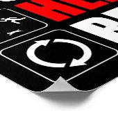 Eet. Slaap. Kuddekatten. Herhaal Poster (Hoek)