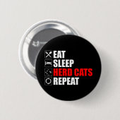 Eet. Slaap. Kuddekatten. Herhaal Ronde Button 5,7 Cm (Voorkant /achterkant)