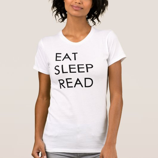 Eet, Slaap, Leest Vrouwen T-shirt (Voorkant)