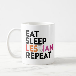 Eet Slaap Lesbienne Herhaal Koffiemok