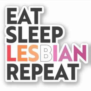 Eet Slaap Lesbienne Herhaal Sticker