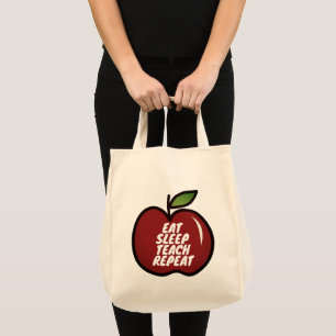 Eet Slaap Lesgeven Herhaal boodschappentas voor sc Tote Bag