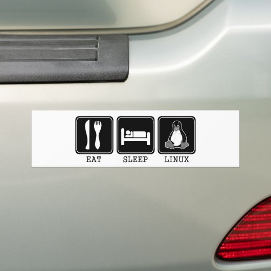 Eet. Slaap. Linux. Bumpersticker (Op auto)