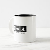 Eet. Slaap. Linux. Tweekleurige Koffiemok (Voorkant links)