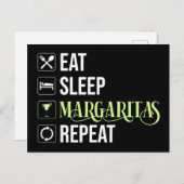 Eet Slaap Margaritas Herhaal Briefkaart (Voorkant / Achterkant)