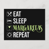Eet Slaap Margaritas Herhaal Briefkaart (Voorkant)