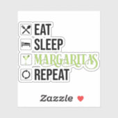 Eet Slaap Margaritas Herhaal Sticker (Vel)