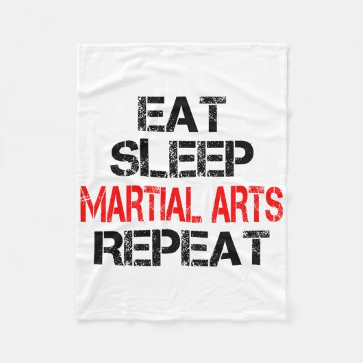 Eet Slaap Martial Arts Herhaal Karate Jiu Jitsu BH Fleece Deken (Voorkant)
