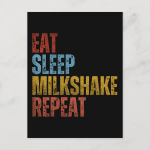 EET SLAAP MILKSHAKE HERHAAL BRIEFKAART