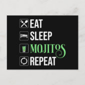 Eet Slaap Mojito's Herhaal Briefkaart (Voorkant)