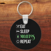Eet Slaap Mojito's Herhaal Sleutelhanger (Voorkant)