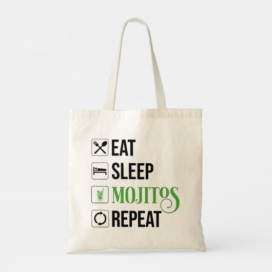 Eet Slaap Mojito's Herhaal Tote Bag (Achterkant)