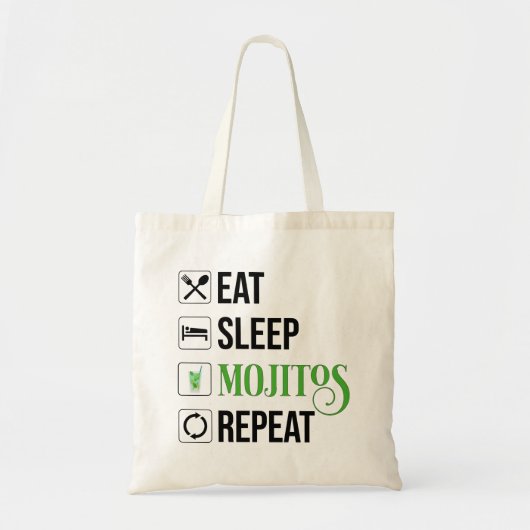 Eet Slaap Mojito's Herhaal Tote Bag (Voorkant)