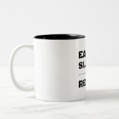 Eet slaap morse code herhalen tweekleurige koffiemok (Links)