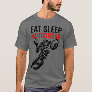Eet Slaap Motorcross Motorfiets Sport Pop Kunst T-shirt