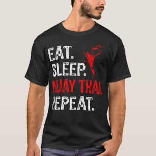 Eet Slaap Muay Thai Herhaal Muay Thai Speler Grapp T-shirt