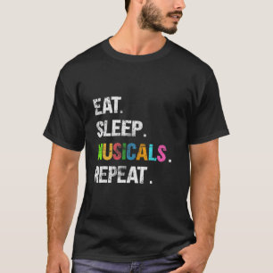 Eet Slaap Muziek herhaal T-shirt - Grappige Muziek