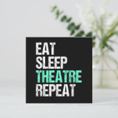 Eet slaap na herhaal grappige actrice cadeau bedankkaart (Staand voorkant)