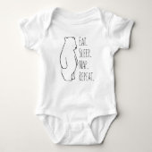 Eet Slaap Nap Polar Beer Baby & Kinder Kleding Romper (Voorkant)