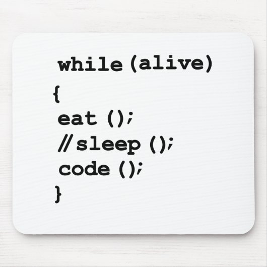 Eet, slaap niet, code, herhaal. Funny Software Pro Muismat (Voorkant)