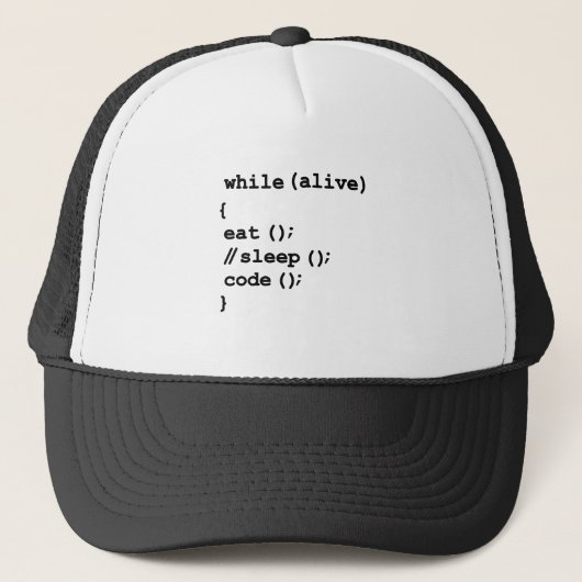 Eet, slaap niet, code, herhaal. Funny Software Pro Trucker Pet (Voorkant)