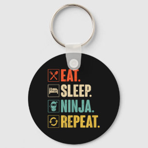 Eet Slaap Ninja Herhaal Grappige Martial Ninja Sleutelhanger
