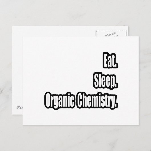 Eet. Slaap. Organische chemie. Briefkaart (Voorkant / Achterkant)
