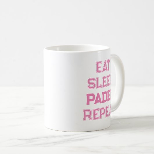 Eet slaap padel Herhaal padel speler Koffiemok (Voorkant rechts)