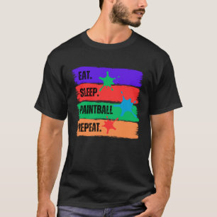 EET SLAAP PAINTBALL HERHALEN T-SHIRT